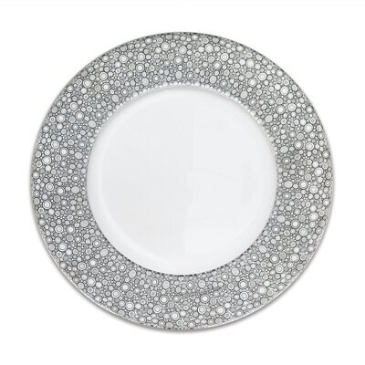 Caskata Ellington Shine Rimmed Dinner Plate Platinum DINL-215, MPN: DINL-215, 817325017572
