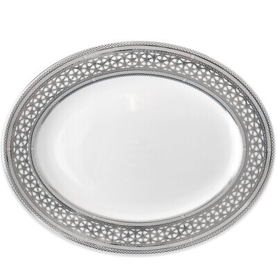 Caskata Hawthorne Ice Rimmed Oval Platter Platinum LOVL-214, MPN: LOVL-214, 817325017220