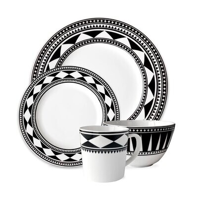 Caskata Fez Place Setting 4 Piece Black PLCE-180, MPN: PLCE-180, 816666029237