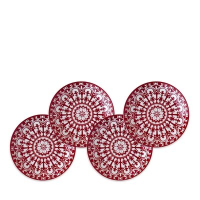 Caskata Casablanca Canape Plates Set of 4 Crimson CAN-165, MPN: CAN-165, 817325013703