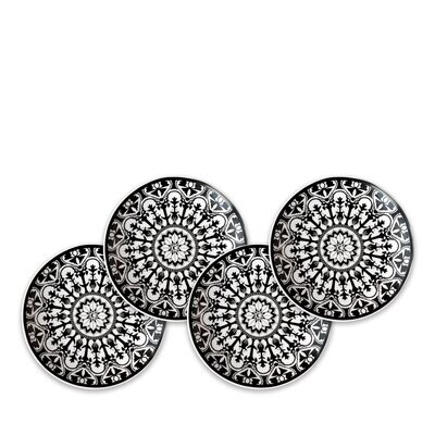 Caskata Casablanca Canape Plates Set of 4 Black CAN-160, MPN: CAN-160, 817325017633