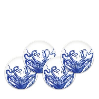 Caskata Lucy Canape Plates Set of 4 Blue CAN-122, MPN: CAN-122, 816666028858