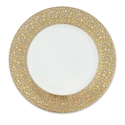 Caskata Ellington Shimmer Rimmed Charger Gold Platinum BOPL-115, MPN: BOPL-115, 817325019033