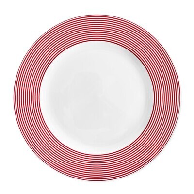 Caskata Newport Stripe Rimmed Dinner Crimson DINA-503, MPN: DINA-503, 816666021880
