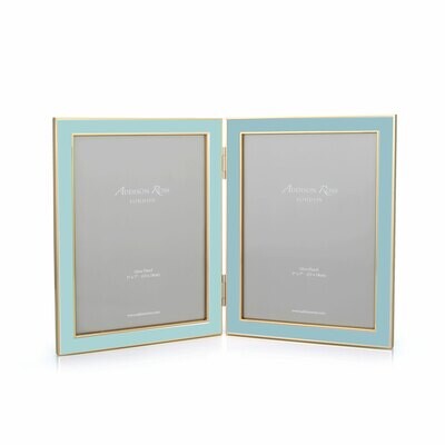 Addison Ross 5 x 7 Inch 15mm Double Powder Blue &amp; Gold Picture Frame e-Gold Plating FR1126, MPN: FR…