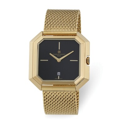Charles Hubert Mens IP-plated Stainless Mesh Black Dial Quartz Watch  XWA6078, MPN: XWA6078, 848870…