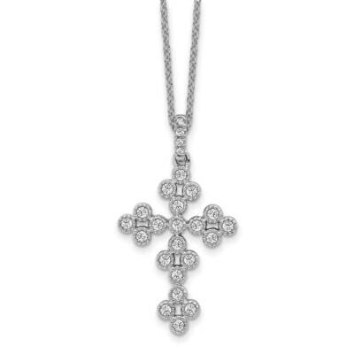 Diamond Vs/Si D E F Bloom Fashion Cross Neckl 14k White Gold True Origin Lab Grown PM6343-033-WLD, …