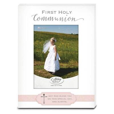 Pink Communion Picture Frame with Cross with Easel and Hanger Boxed GM21193, MPN: GM21193, 78552529…