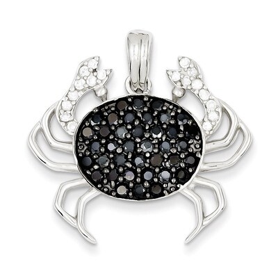 Black &amp; White Diamond Crab Pendant Sterling Silver QP2108, MPN: QP2108, 886774201856
