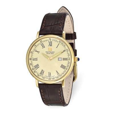 Steinhausen Altdorf IPG-plated Champagne Dial Brown Strap Watch  XWA5806, MPN: XWA5806, 849689026150