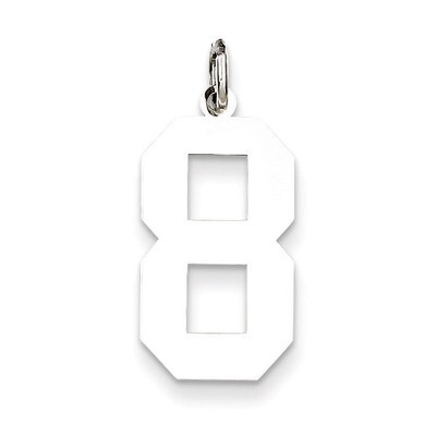 Number 8 Pendant Sterling Silver Polished QPL08, MPN: QPL08, 883957507538