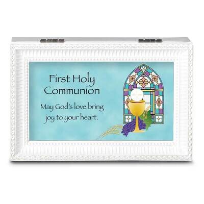 Small White First Holy Communion Music Box GM23682, MPN: GM23682, 89945660203