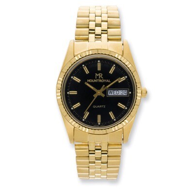 Mens Mountroyal IP-plated Black Dial Watch XWA1229, MPN: XWA1229, 886774139296