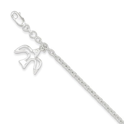 Dove Charm Bracelet Sterling Silver QG1552-7, MPN: QG1552-7, 883957947761