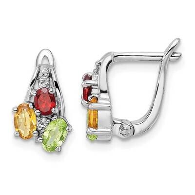 1.30T.W. Pe Ci Ga Wt Hinged Earrings Sterling Silver Rhodium-Plated QE16648RB, MPN: QE16648RB, 1911…