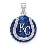 Kansas City Royals KC Staggered Baseball Enameled Pendant Sterling Silver SS519ROY, MPN: SS519ROY, …