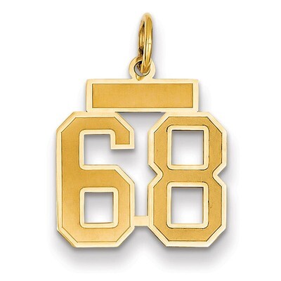 Number 68 Charm 14k Gold Small Satin  LSS68, MPN: LSS68, 883957069975