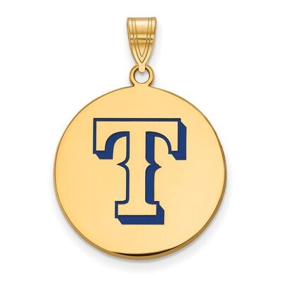 Texas Rangers Large Enamel Disc Pendant Gold-plated Silver GP018RAN, MPN: GP018RAN, 886774922744