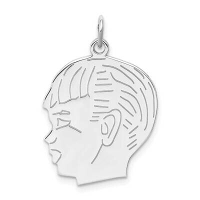 Engraveable Boy Disc Charm Polish On Front Back Sterling Silver QM369/18P, MPN: QM369, 883957435336