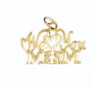 Dazzlers Jewelry We Love You Mom Pendant Necklace Charm Bracelet in Yellow, White or Rose Gold 9716…