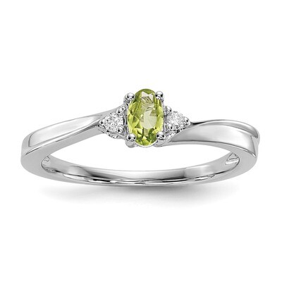 Peridot Birthstone Ring Sterling Silver Rhodium-plated QBR25AUG, MPN: QBR25AUG, 883957720319