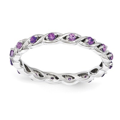 Amethyst Ring - Sterling Silver QSK1471, MPN: QSK1471, 886774203706