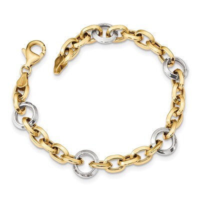 7 Inch Fancy Link 7 inch Bracelet 14k Two-Tone Gold SF2322-7, MPN: SF2322-7, 191101980794