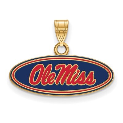 University of Mississippi Small Enamel Pendant Gold-plated Sterling Silver GP031UMS, MPN: GP031UMS,…