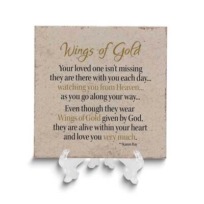 Wings of Gold Bereavement Ceramic Tile GM24793, MPN: GM24793, 603799456593