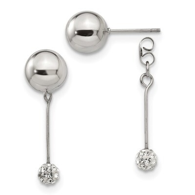 Preciosa Crystal Front/Back Post Dangle Stainless Steel Polished Enameled SRE1249 by Chisel, MPN: S…