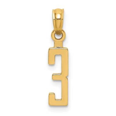 3 Block Style Charm 14k Gold NU03, MPN: NU03, 637218101139