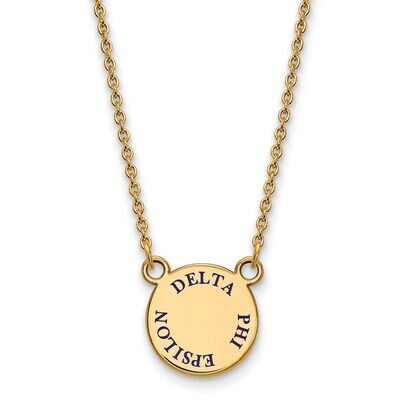 Delta Phi Epsilon Extra Small Enameled Pendant with 18 Inch Chain Gold-plated Silver GP014DPH-18, M…