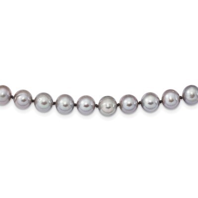 8-9mm Grey Cultured Freshwater Pearl Necklace 20 Inch Sterling Silver Rhodium QH5163-20, MPN: QH516…