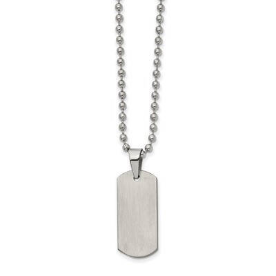 Dog Tag 22 inch Necklace Stainless Steel Brushed SRN2604-22 by Chisel, MPN: SRN2604-22, 191101672811