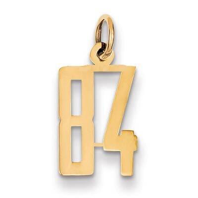 Number 84 Charm 14k Gold Small Polished Elongated LES84, MPN: LES84, 883957132853