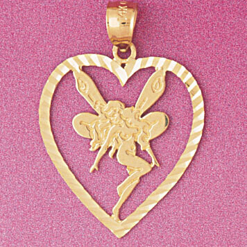Dazzlers Jewelry Heart Pendant Necklace Charm Bracelet in Yellow, White or Rose Gold 3869, MPN: DZ-…