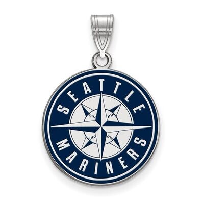 Seattle Mariners Large Enamel Pendant Sterling Silver SS018MRN, MPN: SS018MRN, 886774958637