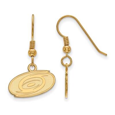 Carolina Hurricanes Extra-Small Dangle Earrings Wire Gold-plated Sterling Silver GP018HUR, MPN: GP0…