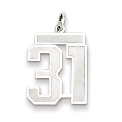 Pendant Number 31 Satin Sterling Silver Medium QPM31, MPN: QPM31, 883957126579