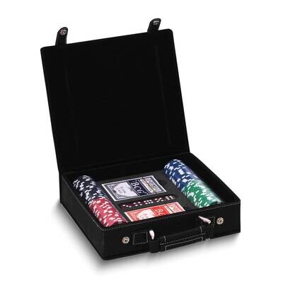 Black Leatherette Case 100 Clay Chips/2 Card Decks/5 Dice Poker Set GM24157, MPN: GM24157, 79714040…