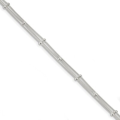 3-strand Beaded Bracelet 7.5 Inch Sterling Silver Polished QG4268-7.5, MPN: QG4268-7.5, 196904164068