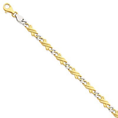 6mm Hand-polished Fancy Link Chain 8 Inch 14k Two-Tone Gold LK223-8, MPN: LK223-8, 886774404806
