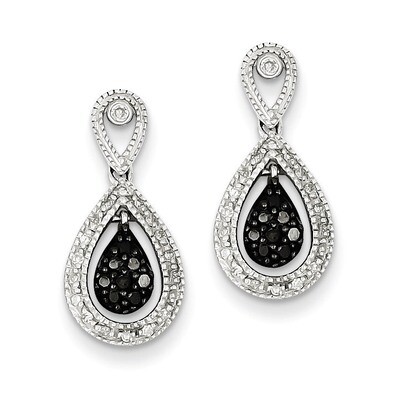 Black &amp; White Diamond Earrings Sterling Silver QE10851, MPN: QE10851, 883957026299