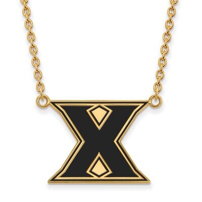 Xavier University Large Enameled Pendant with Chain Necklace Gold-plated Silver GP008XU-18, MPN: GP…