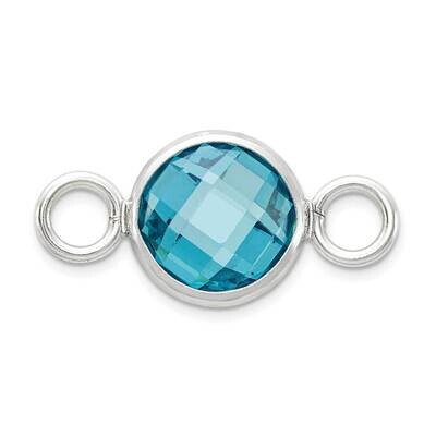 8.0mm Swiss Blue Cz Connector Sterling Silver QG5619DEC, MPN: QG5619DEC, 886774119359