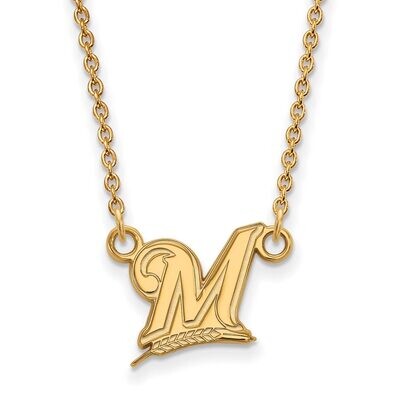 Milwaukee Brewers Small Pendant with Chain Necklace 10k Yellow Gold 1Y006BRE-18, MPN: 1Y006BRE-18, …