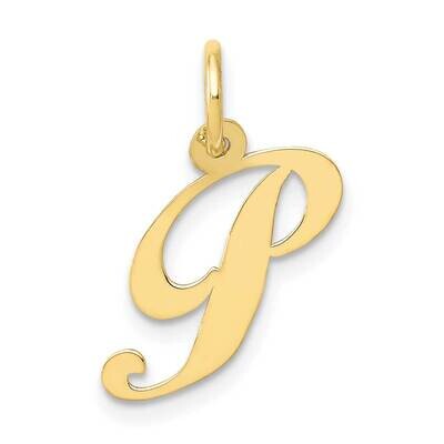 Fancy Script Initial P Charm 10k Gold Small 10YC650P, MPN: 10YC650P,