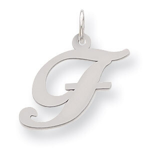 Script Initial F Charm Sterling Silver Fancy QC5088F, MPN: QC5088F, 883957030326