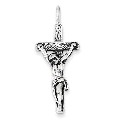 Crucifix Pendant Antiqued Sterling Silver QC5412, MPN: QC5412, 883957913179