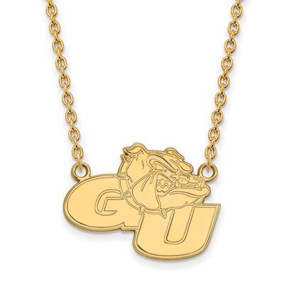 Gonzaga University Large Pendant with Chain Necklace Gold-plated Silver GP008GON-18, MPN: GP008GON-…